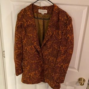 Psychedelic burnt orange paisley blazer